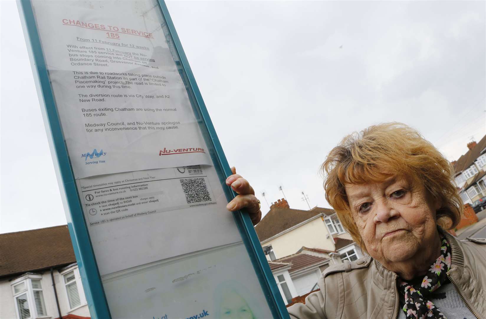 Beryl Smith 77, has been without a bus service for three months and having to fork on taxi fares