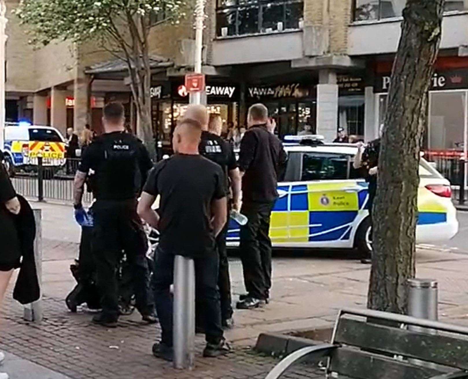 Police called to a disturbance in Folkestone town centre this evening. Picture: @Kent_999s / Twitter