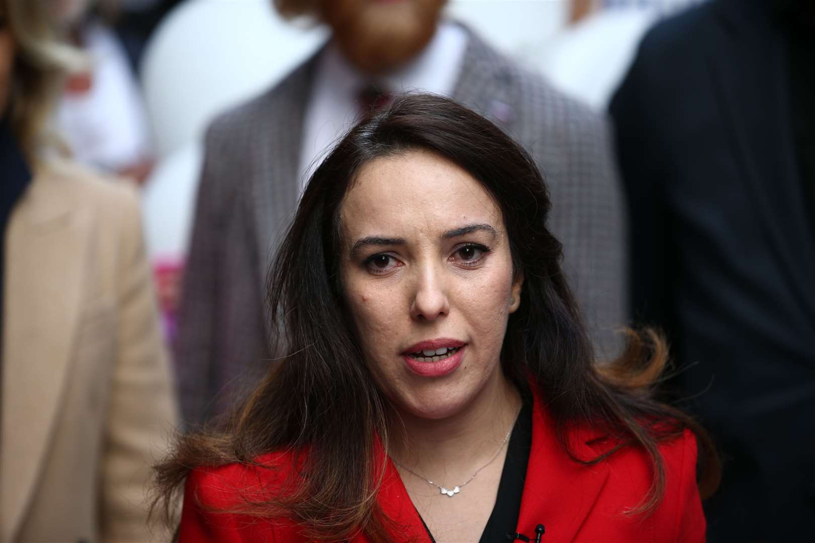 Assange’s fiancee Stella Moris, speaks outside the Old Bailey in October (Yui Mok/PA)