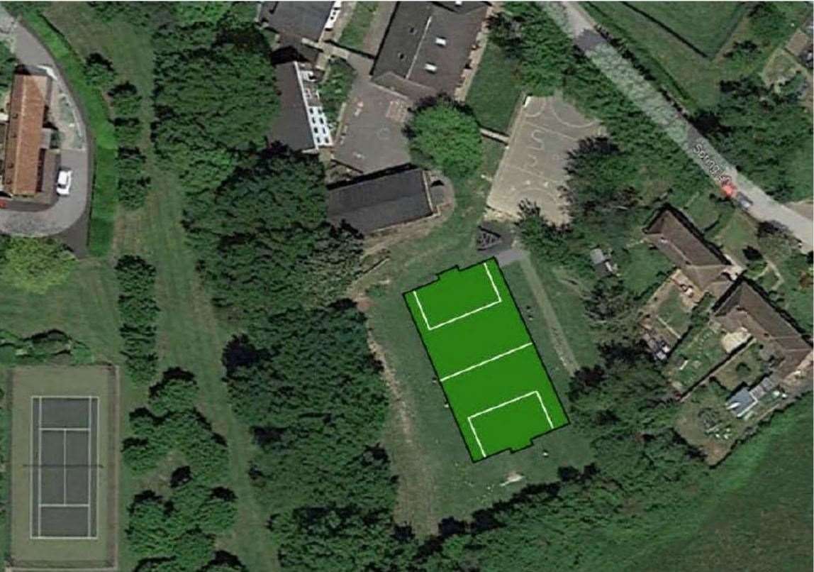 An aerial view of Bidborough CofE Primary School and the location of the approved 3G pitch. Picture: Kent County Council