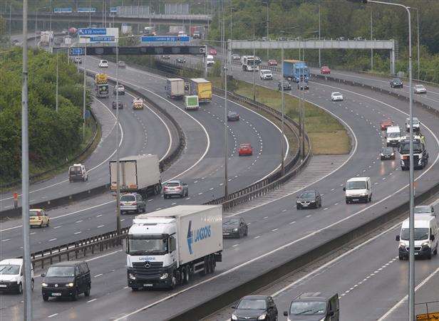 Part of the M20 is being transformed into a smart motorway. Stock picture. (6740738)