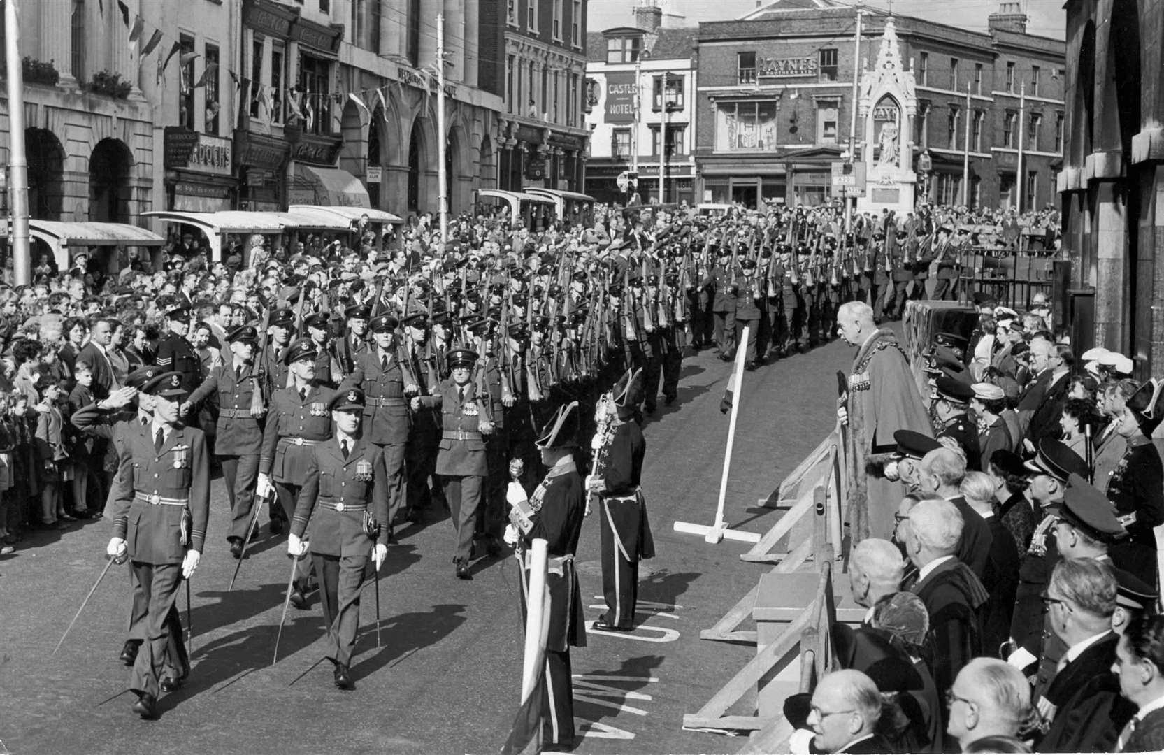 In August 1956, Maidstone gave the Freedom of the Borough to Kent's Royal Air Force Bomber squadron 500