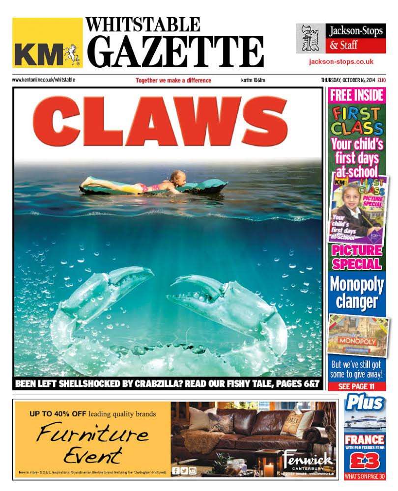 The Whitstable Gazette's front page