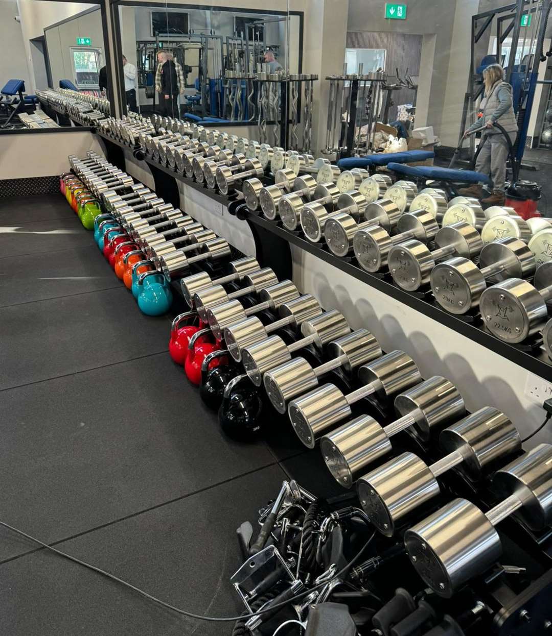 Dumbells at the newly refurbished Europa Weightlifting Gym in Temple Hill, Dartford. Photo credit: Andrew Callard