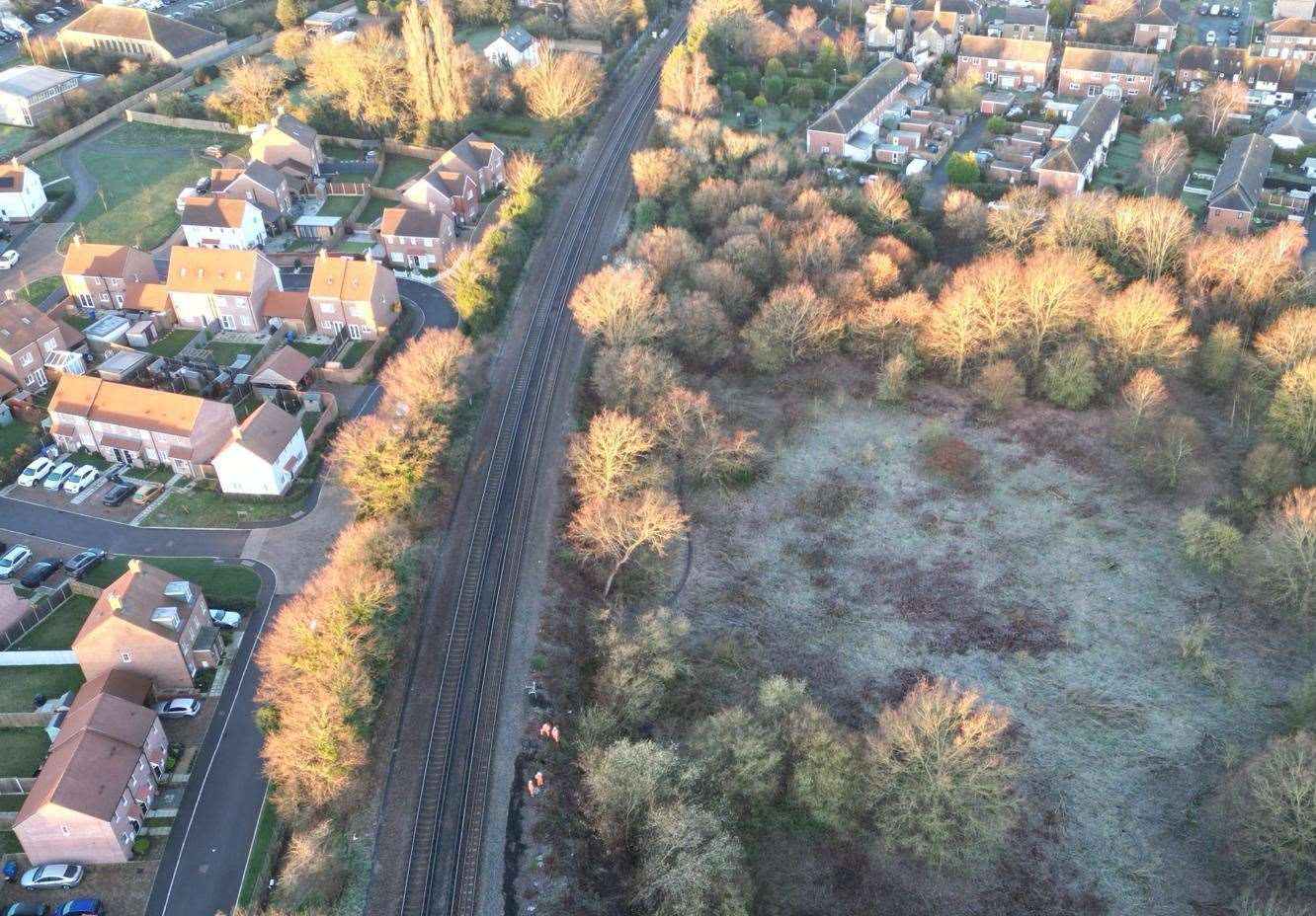 Aerial view of the affected area at Newington. Picture: Southeastern