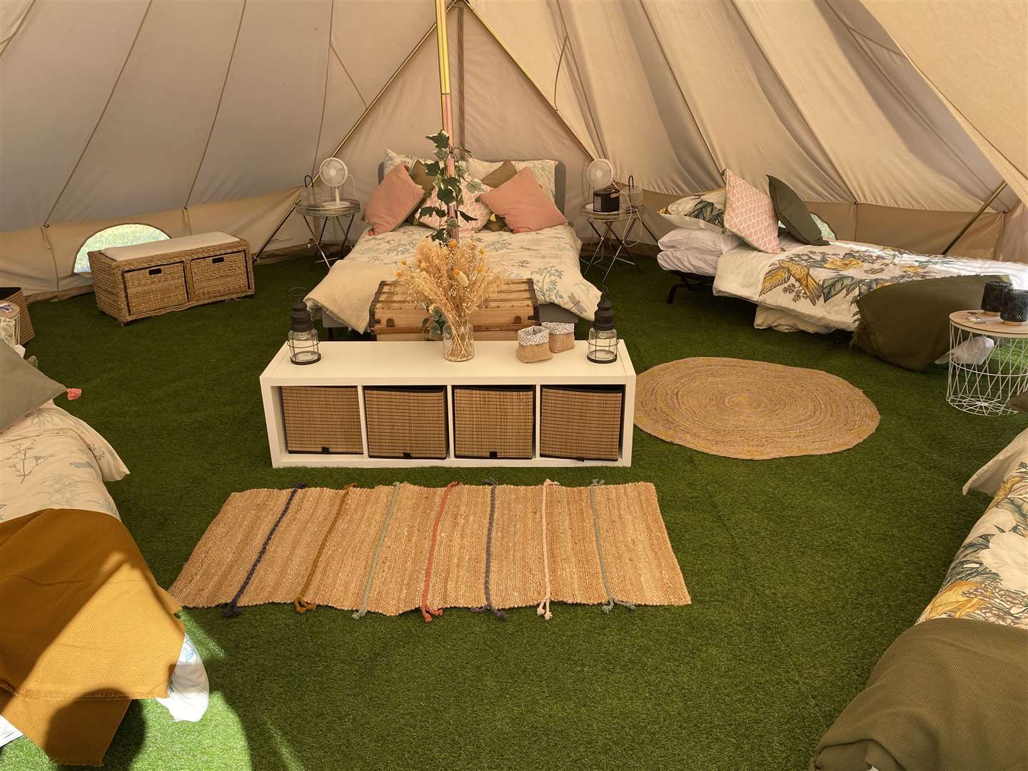They offer overnight stays in a luxury glamping bell tent which sleeps up to six people