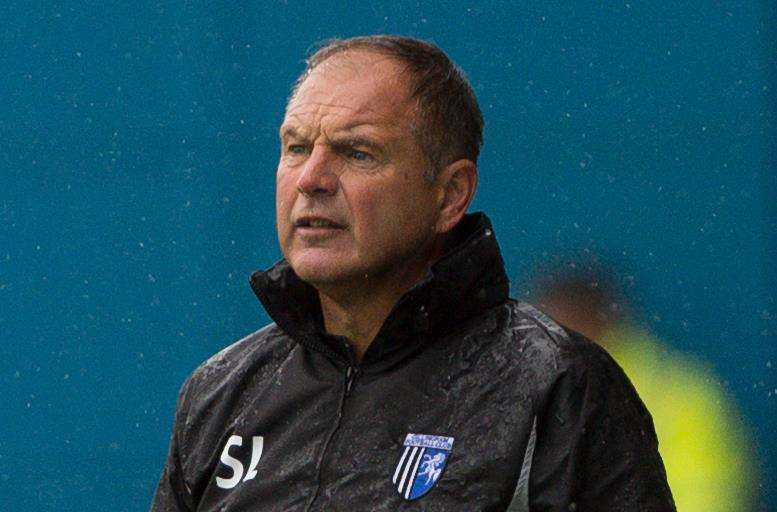 Gillingham boss Seve Lovell watches on against Peterborough Picture: Ady Kerry
