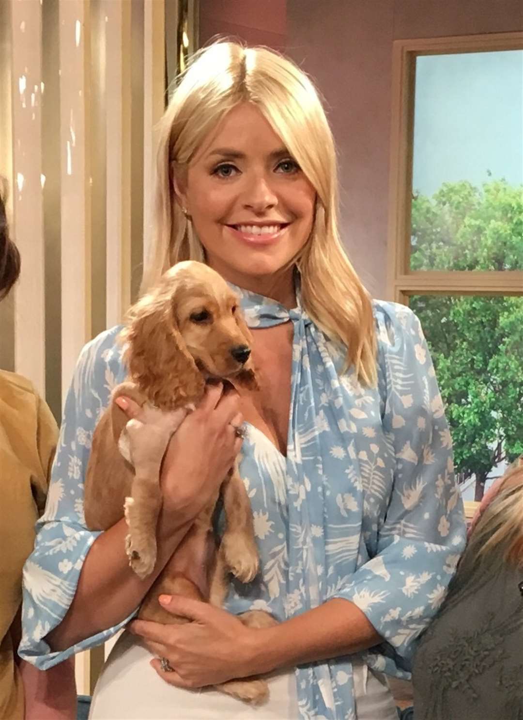 Presenter Holly Willoughby cuddles up to Wanda