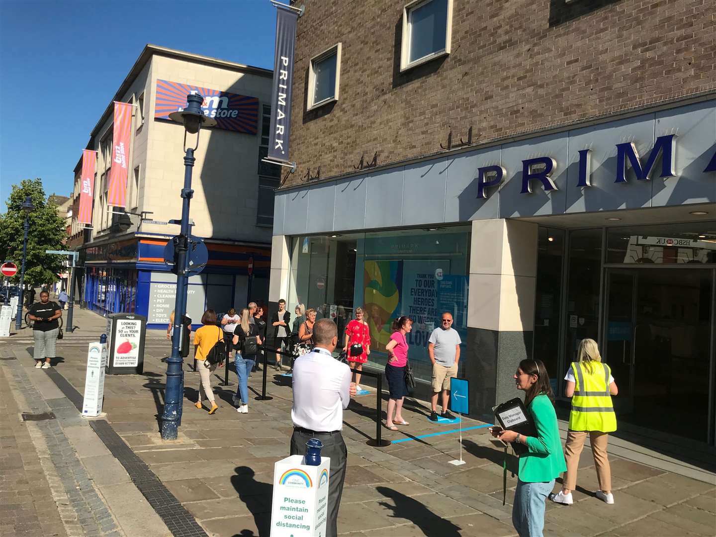 The queue outside Primark, Gravesend, this morning