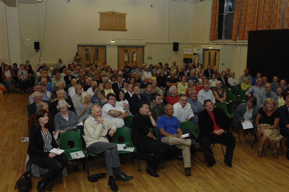 The hall was packed for the public meeting on the Westgate traffic trial organised by the Kentish Gazette