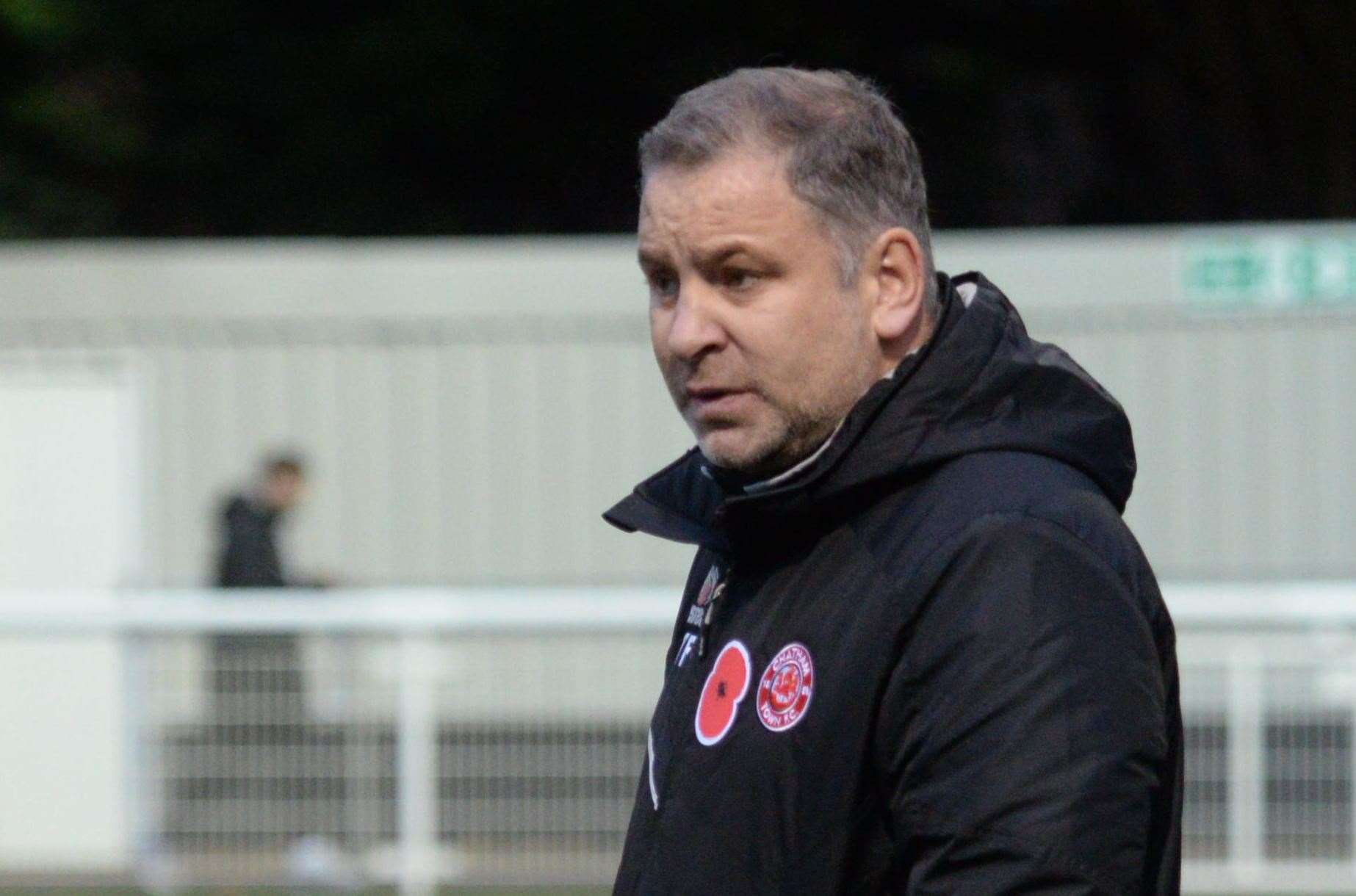 Chatham Town manager Kevin Hake takes his side to Little Common in the FA Cup this Sunday. Picture: Chris Davey