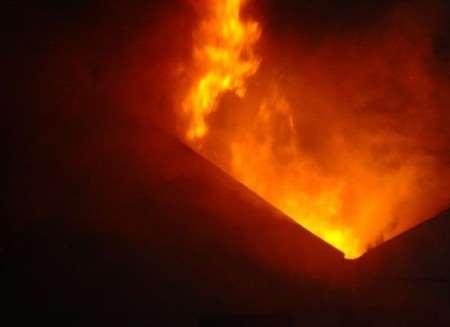 This picture of the Greenhill fire was taken by Tom Edgeway at the height of the blaze at around 2.30am