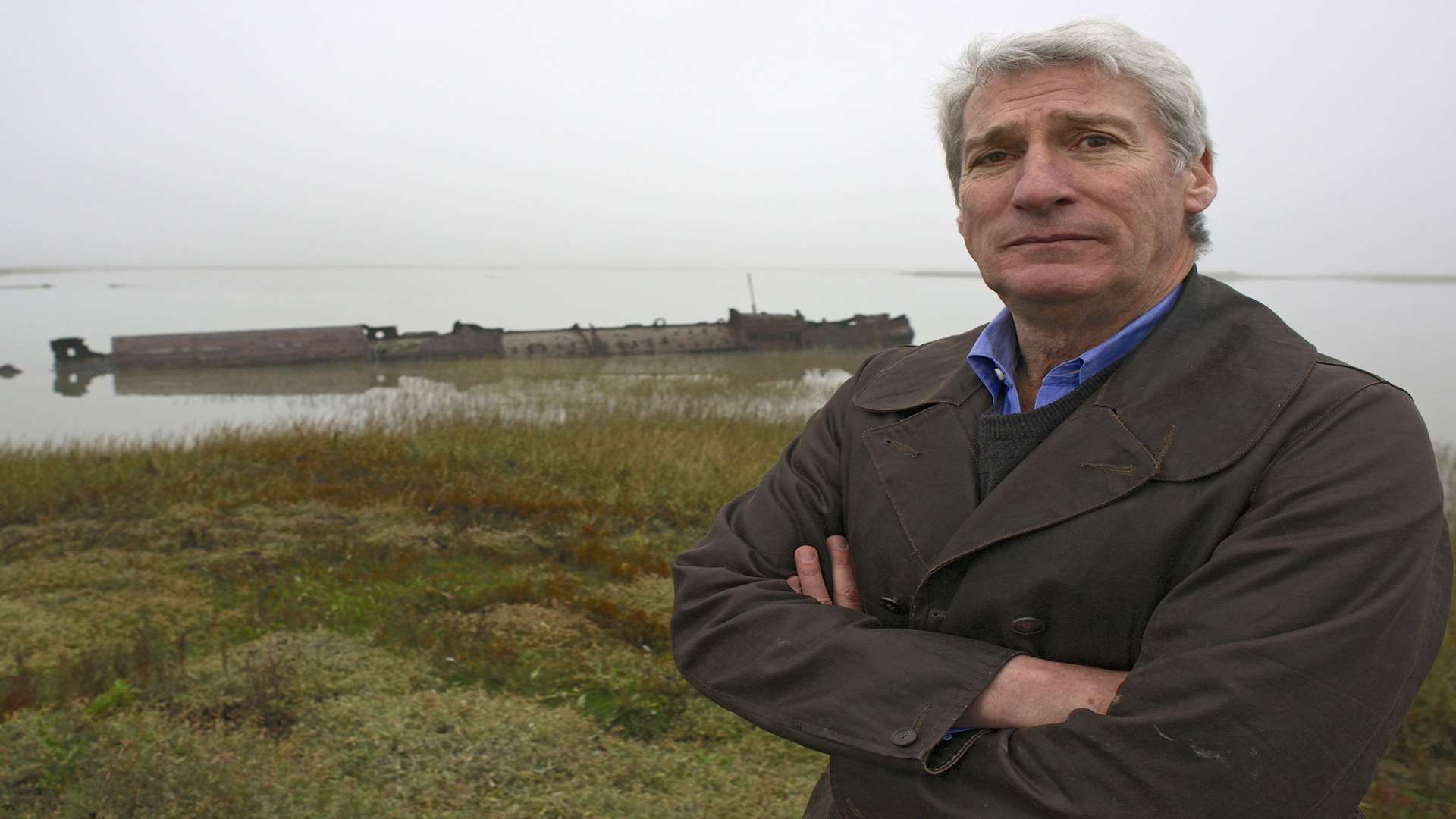 Jeremy Paxman filming on the River Medway for First World War centenary series. Picture: BBC