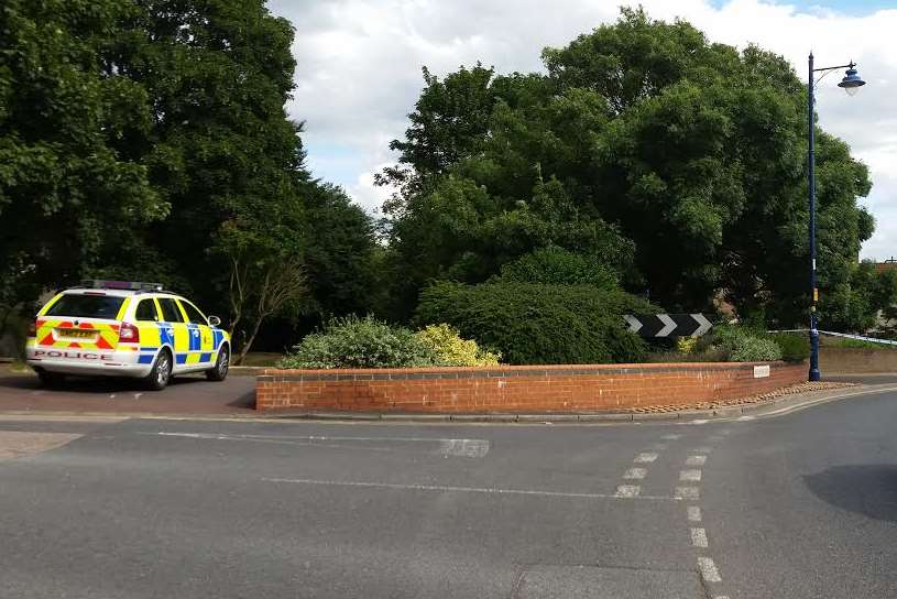 Police cordon off an area in Luton Road, Chatham, after an assault