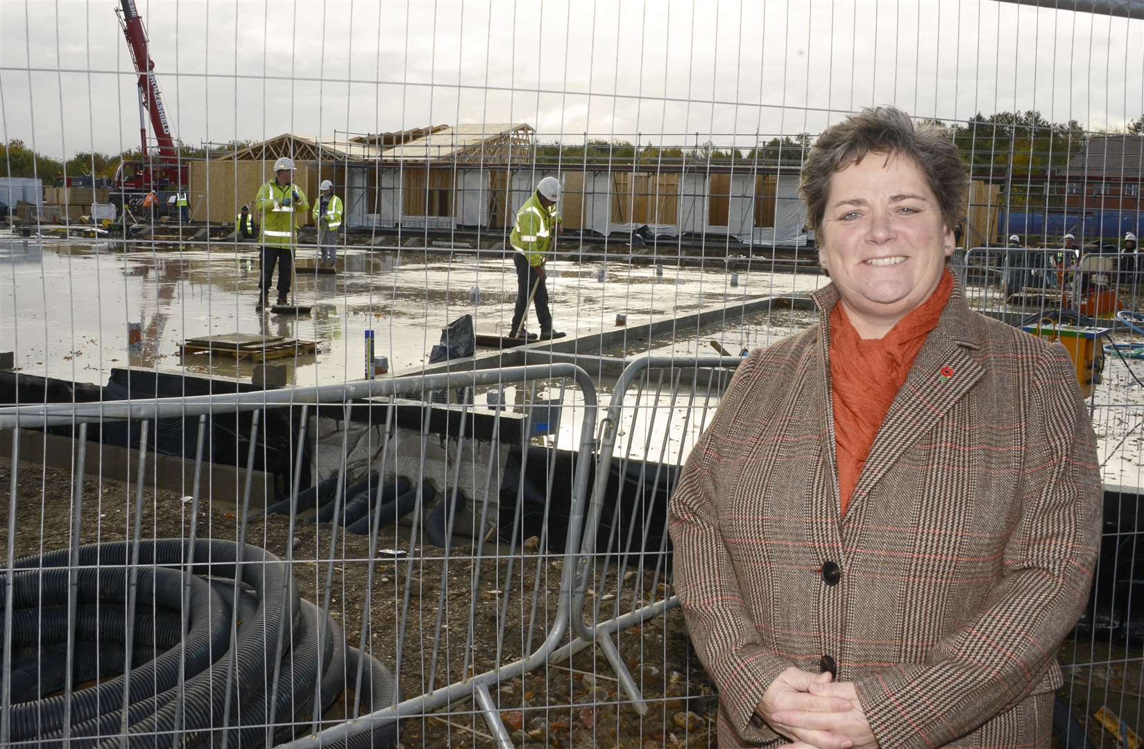 Executive head Céranne Litton outside the new Aspire School which is well underway. Picture: Paul Amos