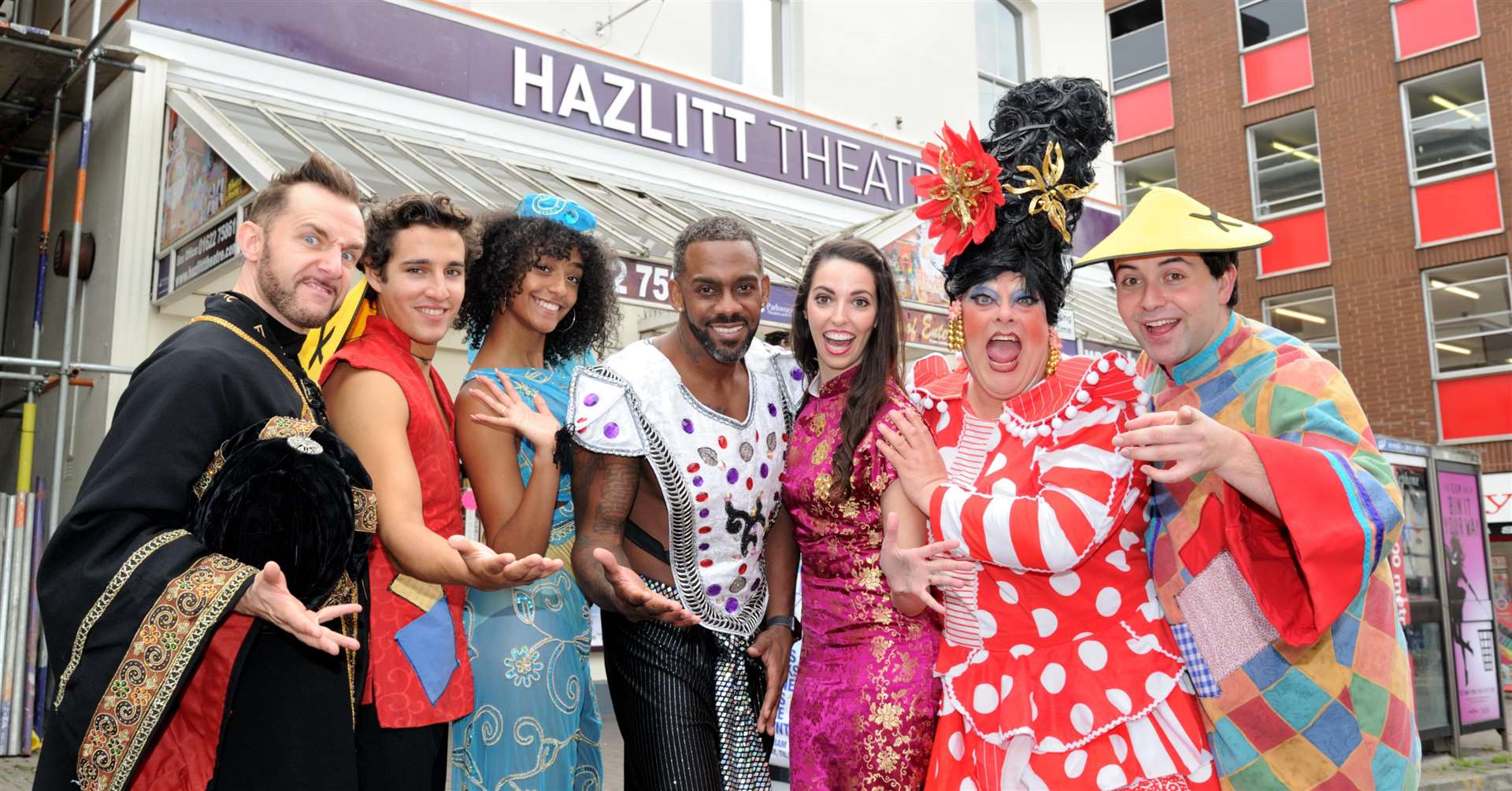 The cast of Aladdin - Hazlitt’s panto this year Picture:Simon Hildrew