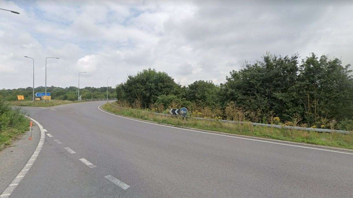 The A20 was blocked near Junction 8 of the M20 for Leeds Castle and Maidstone Services. Picture: Google