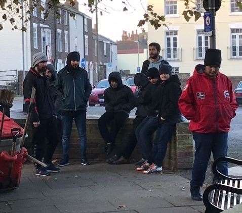 Suspected asylum seekers were spotted on Deal High Street this morning