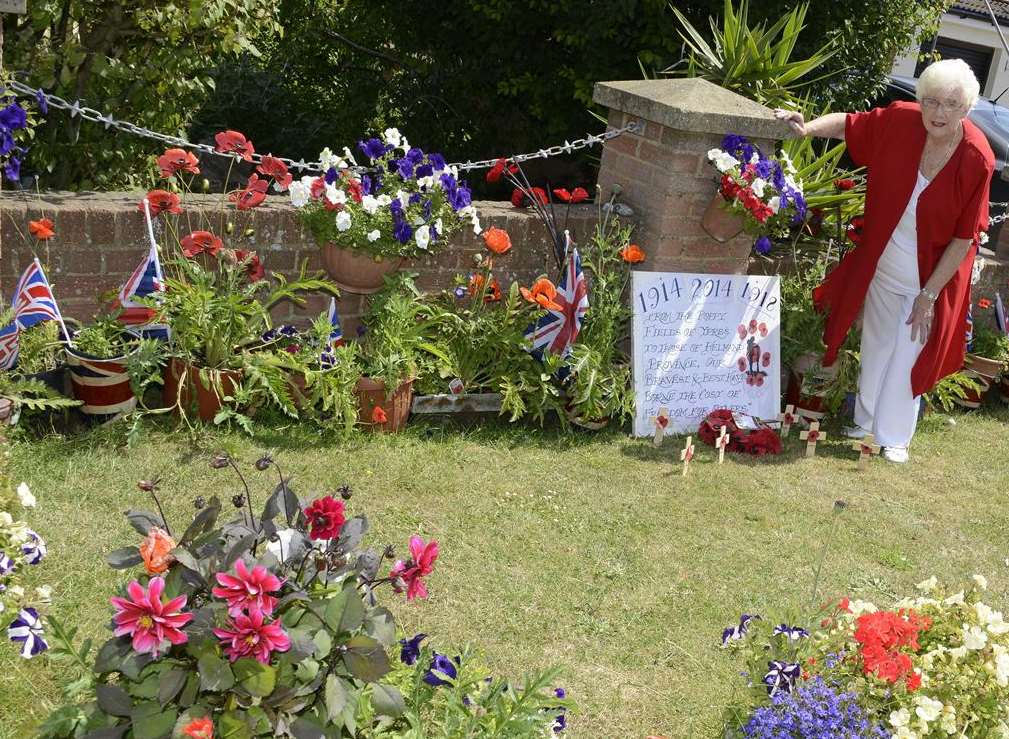 Heather Dysart with her memorial garden
