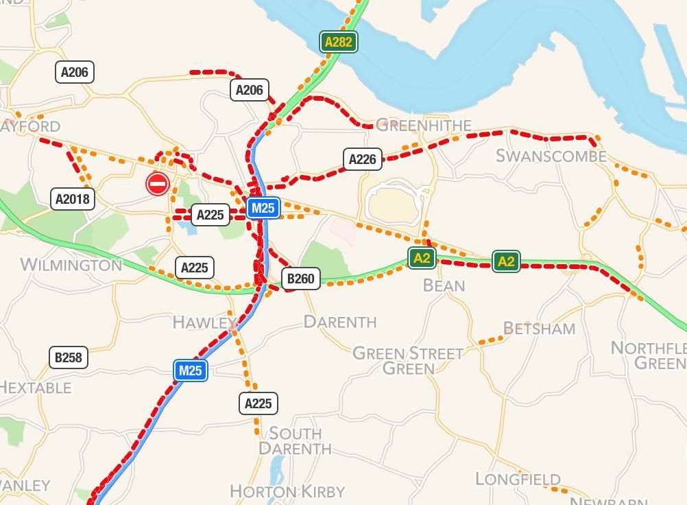Map of the current traffic situation.