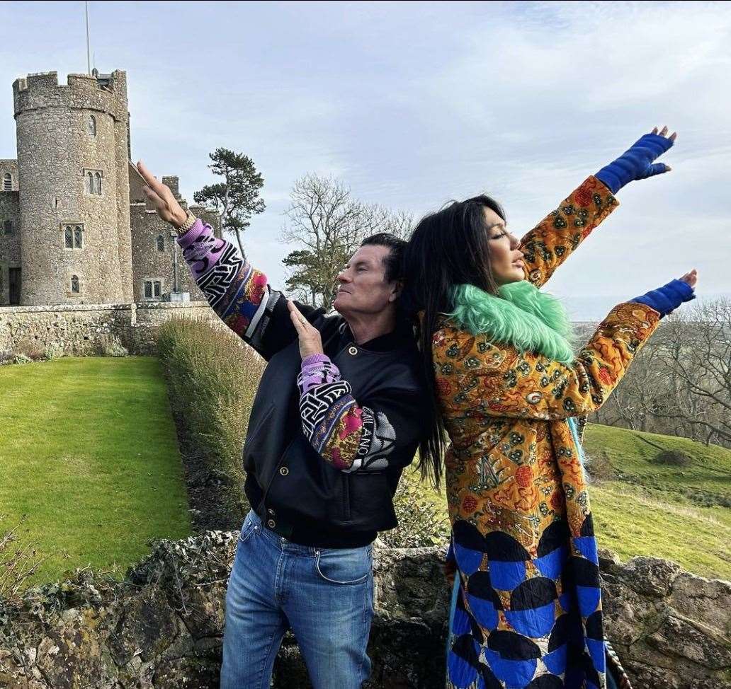 On February 2 the couple posed in front of Lympne Castle saying "House hunting in England". Picture: Instagram