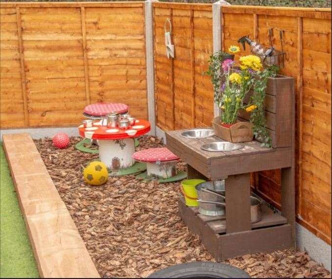 There is a mud kitchen to mix things up
