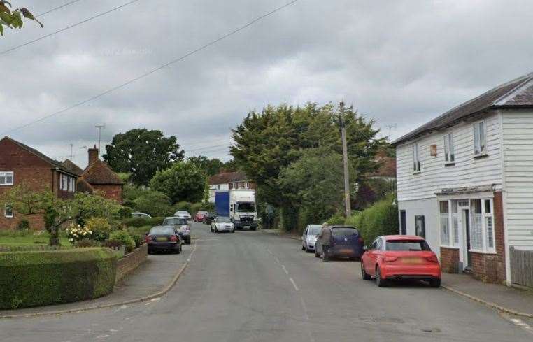 The accident happened in Maytham Road, Rolvenden Layne. Picture: Google