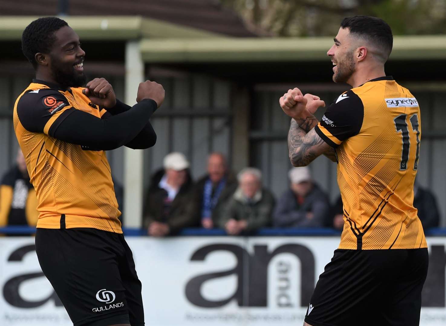 Jerome Binnom-Williams celebrates with Joan Luque after the Spaniard's brilliant winner at Chippenham Picture: Steve Terrell