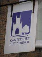 Canterbury city council sign stock