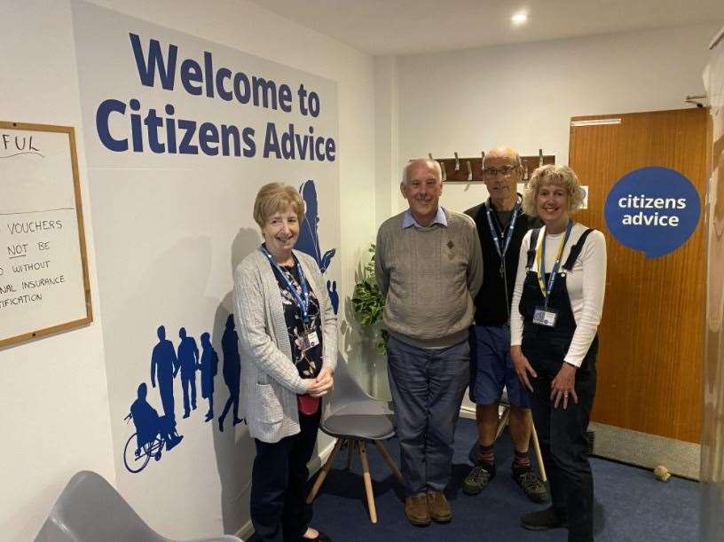 Deal Citizens Advice office has moved from Victoria Road to Park Street after 22 years: Pictured l-r chief officer Jan Stewart, chairman of trustees David Pestell, supervisor Deryck Goodman, advisor Lorraine Smith