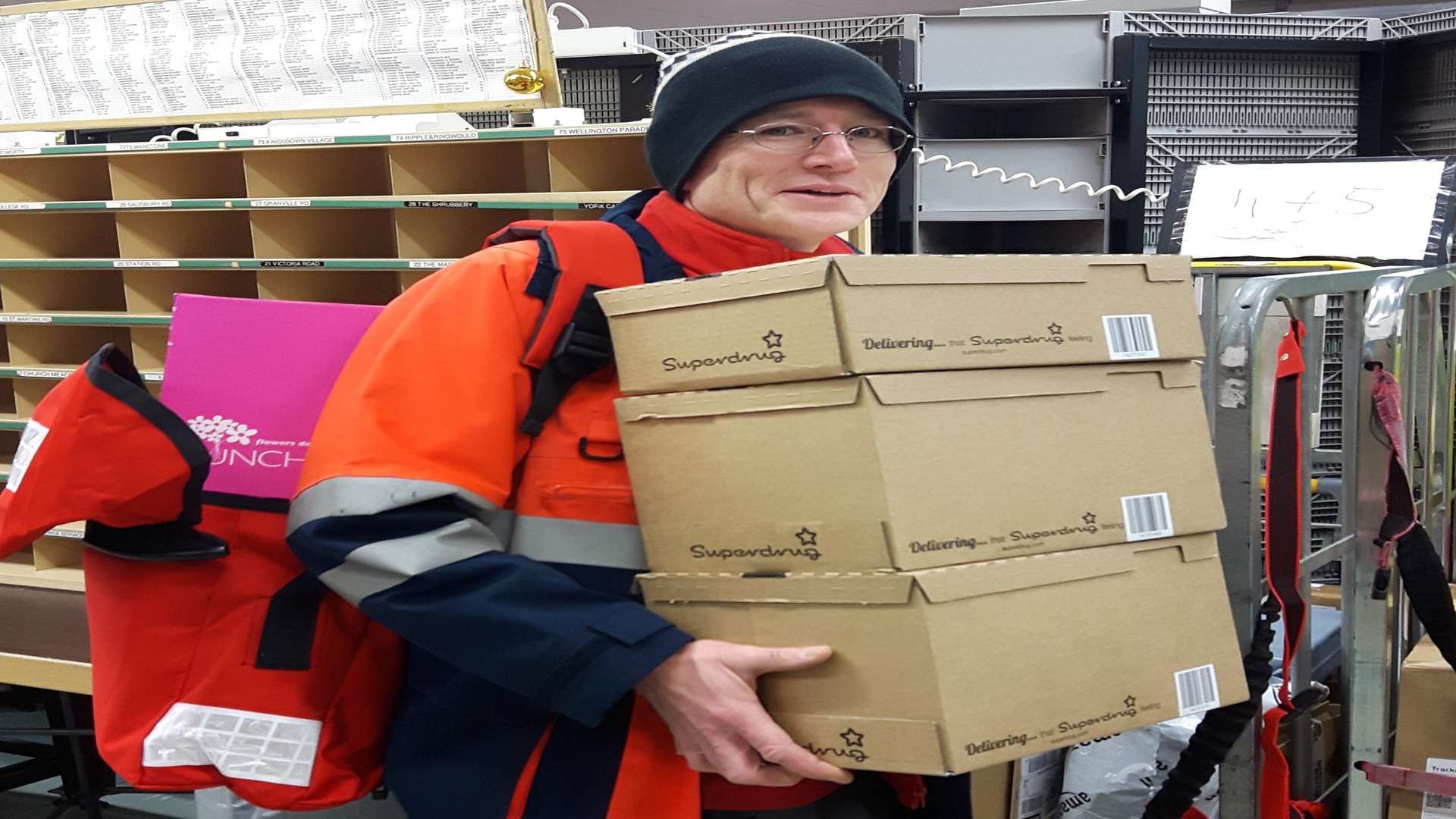 Malcolm Smith loaded up with parcels