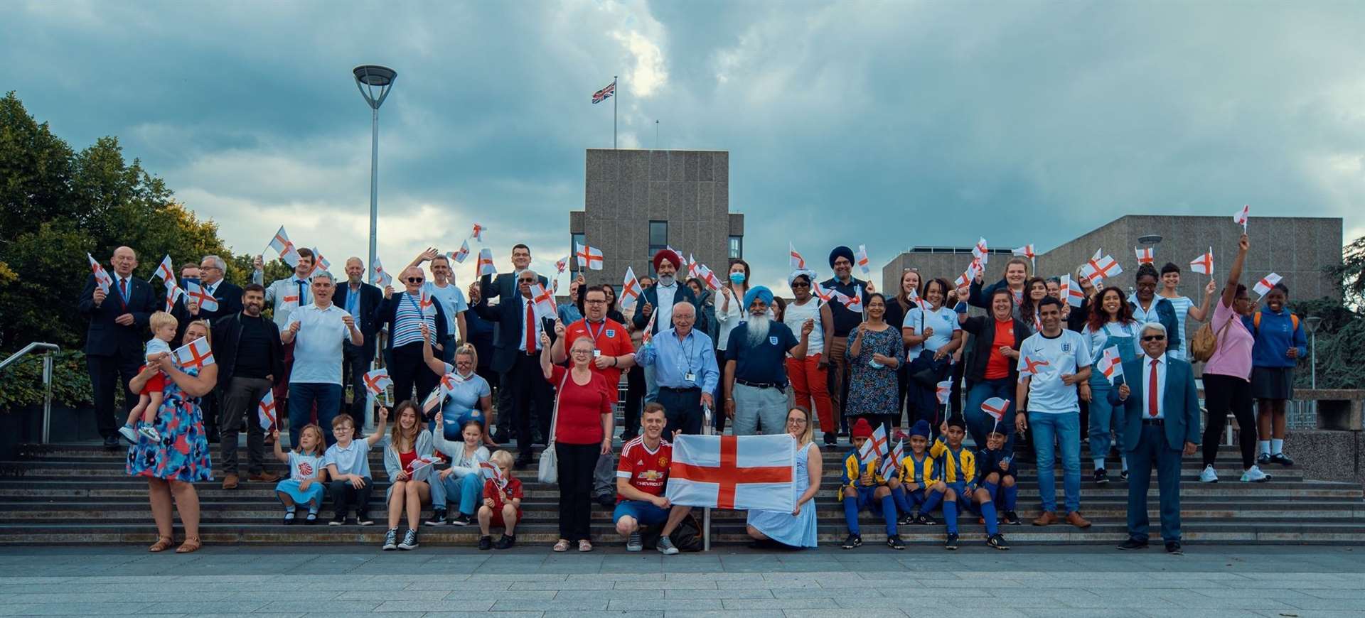 People joined Gravesham council and CohesionPlusEvents on Community Square, Gravesend, on July 13 to show Gravesham stands united against racism in all its forms and in support of the England players who were subjected to racist abuse. Picture: Gravesham council
