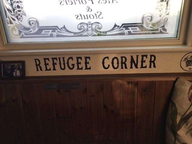 Refugee Corner – this was created when another local pub was sadly forced to close its doors and space was needed for a group of ‘defecting regulars’. There is also a B******* Corner and Naughty Corner.