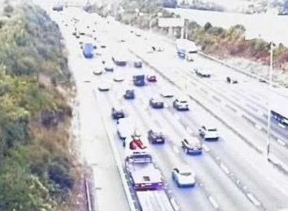 Part of the M25 entry slip road has been blocked after a crash on the M20 at the Swanley Interchange. Picture: National Highways (58846377)