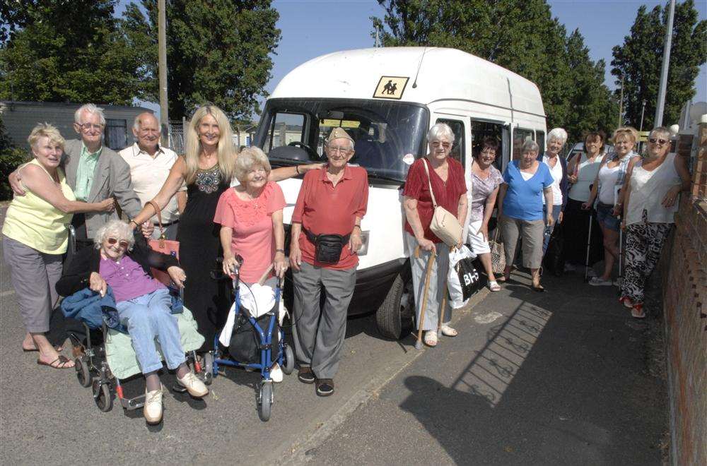 Members of the Leysdown Over 60s Club with the donated minibus