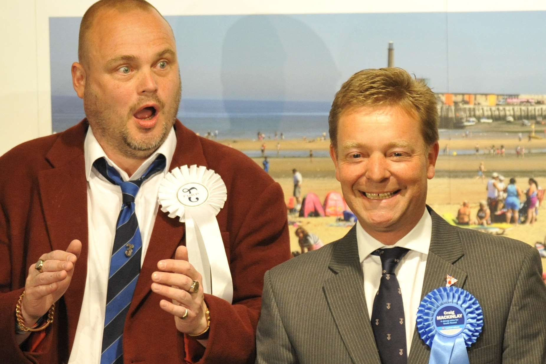 Craig Mackinlay wins South Thanet at the general election watched by pub landlord Al Murray