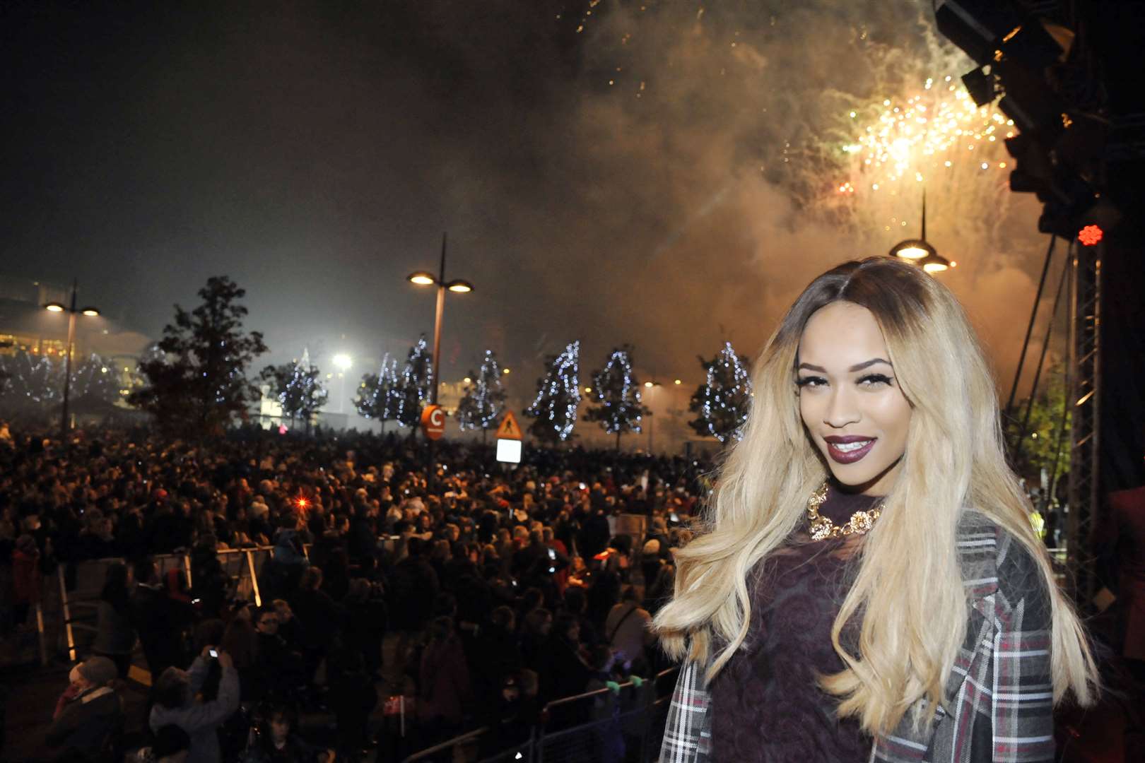 Tamera Foster turns on the Christmas lights at Bluewater