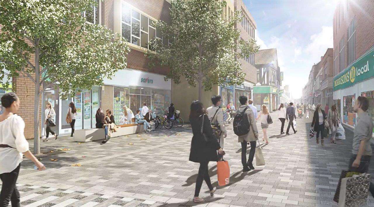 An artist's impression of how Week Street will look like after improvements