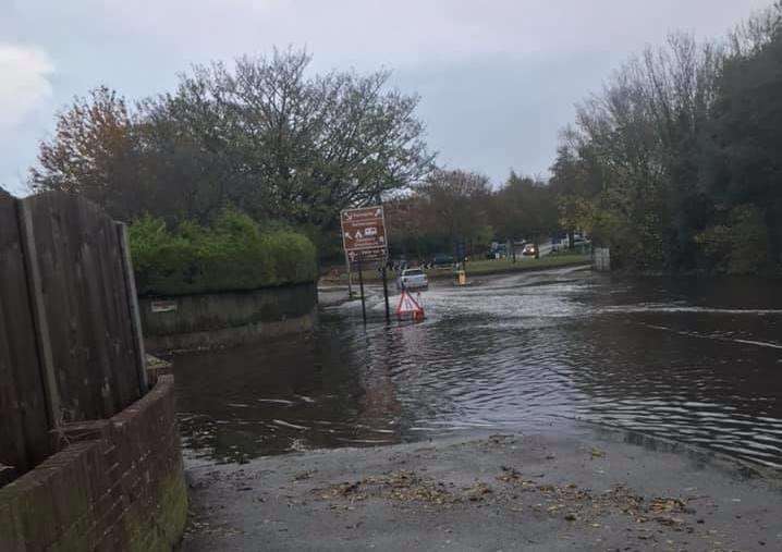 The flooding in Canterbury Road East, Ramsgate. Picture: Vicki Webster