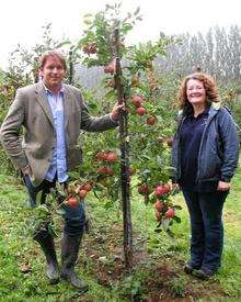 Celebrity chef James Martin and Sarah Calcutt, of Paddock Wood-based English fruit marketing group, Norman Collett