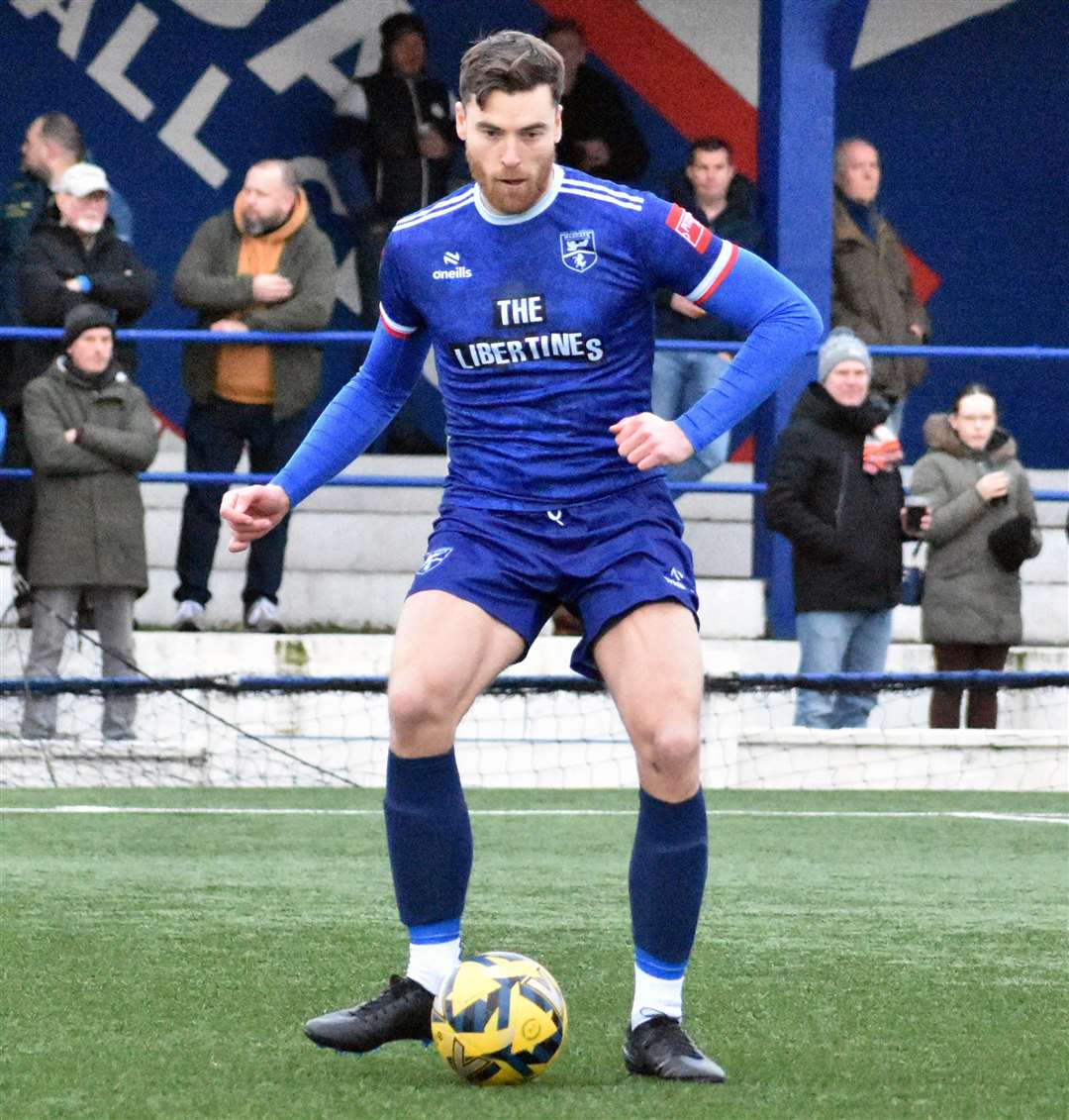 Defender Lewis Knight - scored for Margate in a 1-1 draw at home to Cray Wanderers on Easter Monday. Picture: Randolph File
