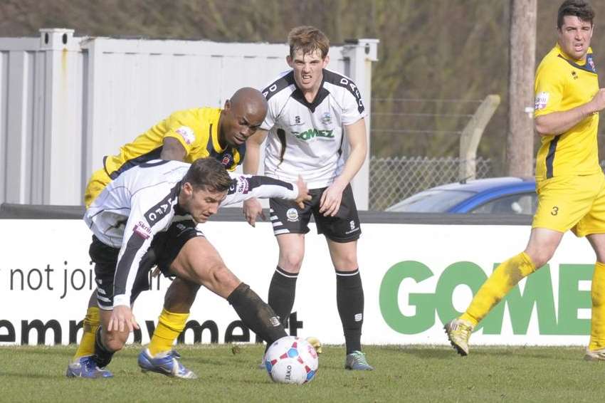 Action from Dover's 0-0 draw with Eastbourne Picture: Ruth Cuerden
