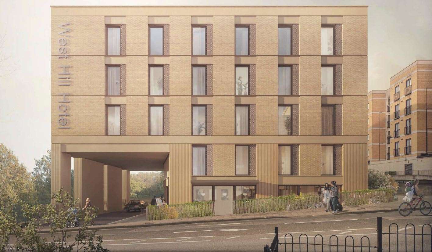 The hotel will have 90 bedrooms and a check-in and bar area if approved. Picture: Skillcrown Homes / Formation Architects