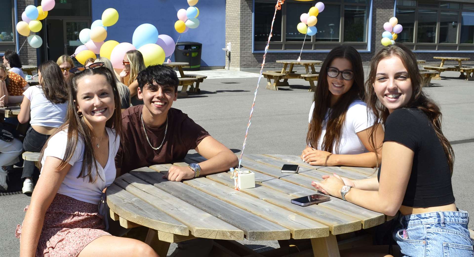 Pupils from Invicta Grammar School in Maidstone have been celebrating their A-level grades with a farewell party at the new School of Science and Technology in Maidstone