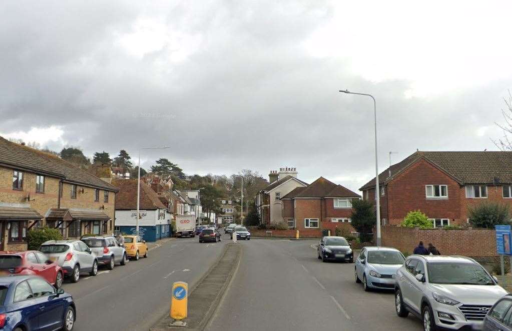 A man in his 70s has been taken to hospital after being hit by a car in East Street, Hythe. Picture: Google