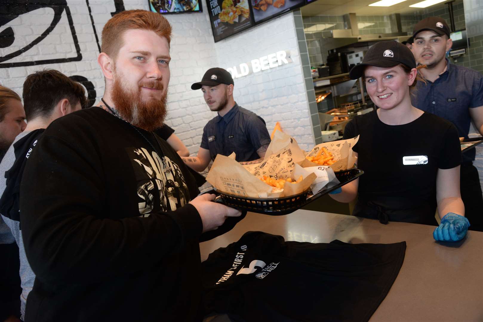 Win a free Taco Bell and enjoy a meal like James Roche who was at the opening of the Taco Bell, in Chatham Dockside. Picture: Chris Davey(10357987)