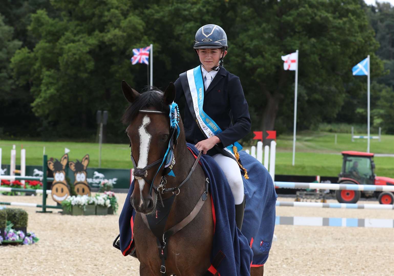 Alfie Miles win on Quantum Light at the at the NAF Five Star British Showjumping National Championships Picture: 1st Class Images (40066396)