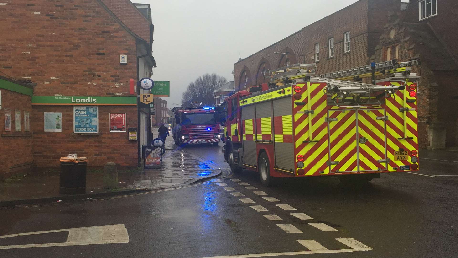 Fire crews at Londis in St Dunstan's, Canterbury