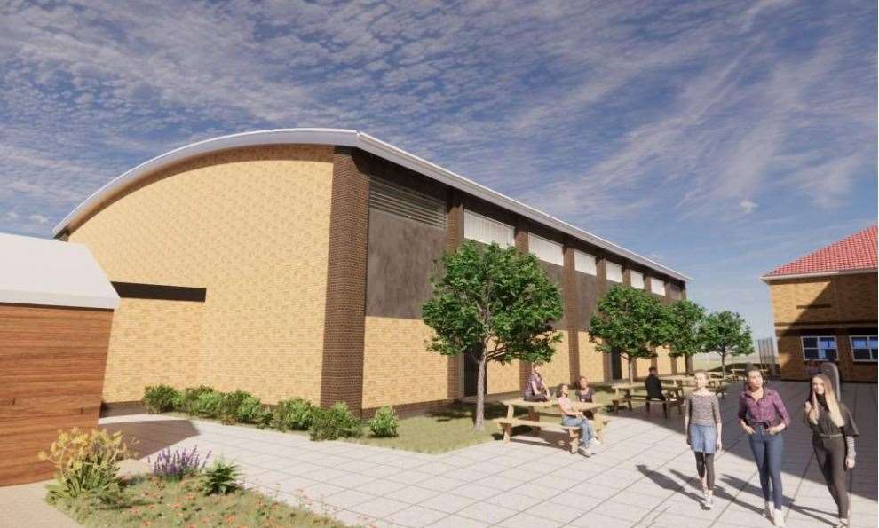 A CGI of the proposed four-court sports hall at Folkestone School for Girls. Picture: FGS/Bailey Partnership