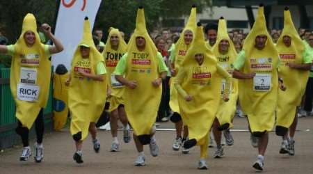 FRUITY: The banana army tackling the Kent race circuit last year